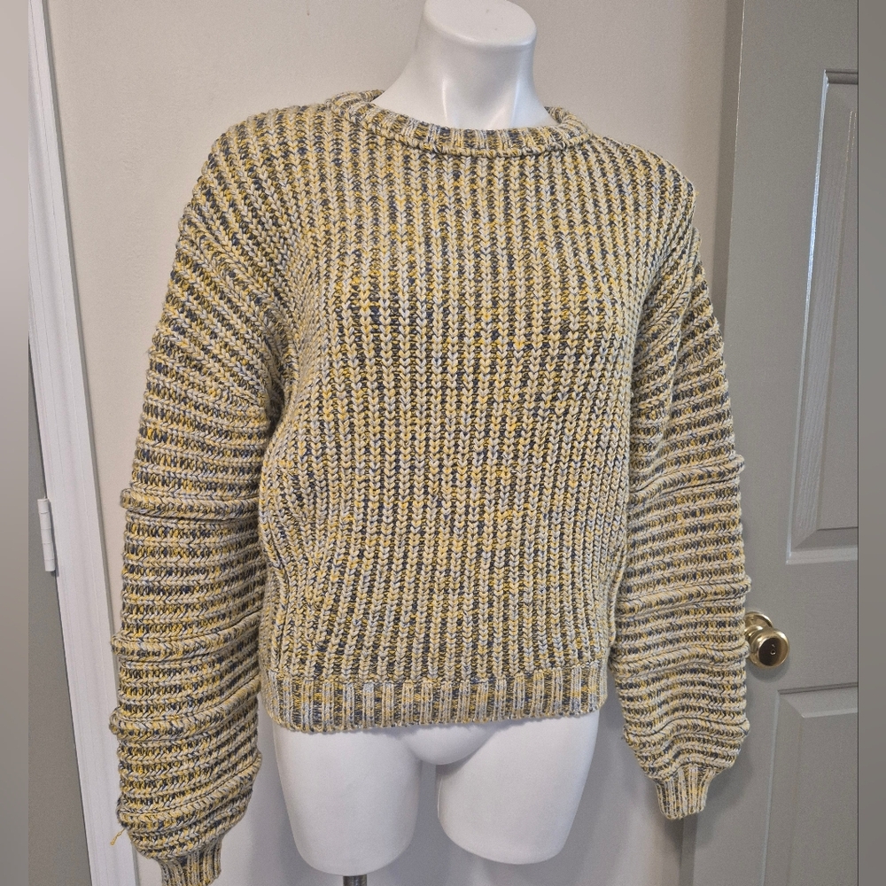 Maje Marled Multicolored Chunky Oversized Ribbed Knit Sweater(Small)